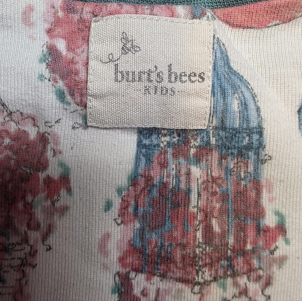 Burt’s Bees Kids 3T Organic Cotton Birdcage Floral Pajama Set